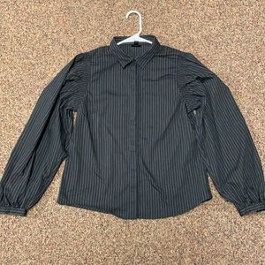Black Pin Stripe Button Down